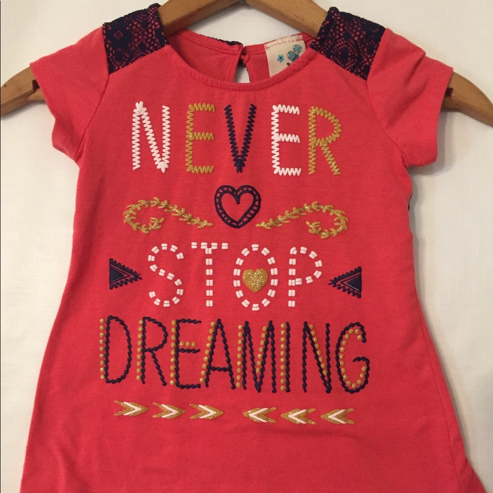 Girls Lily Bleu T-shirt Never Stop Dreaming